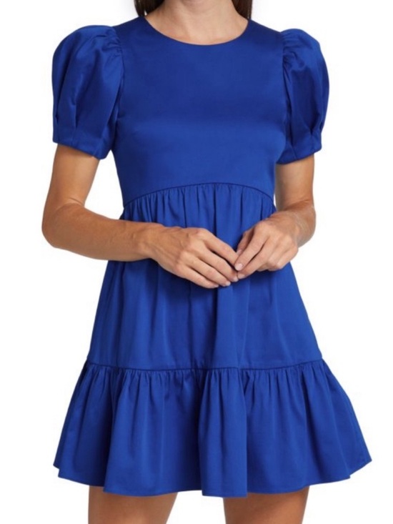 Alice + Olivia Dresses & Skirts - Alice + Olivia Royal Blue Tiered Puff Sleeve Mini Dress